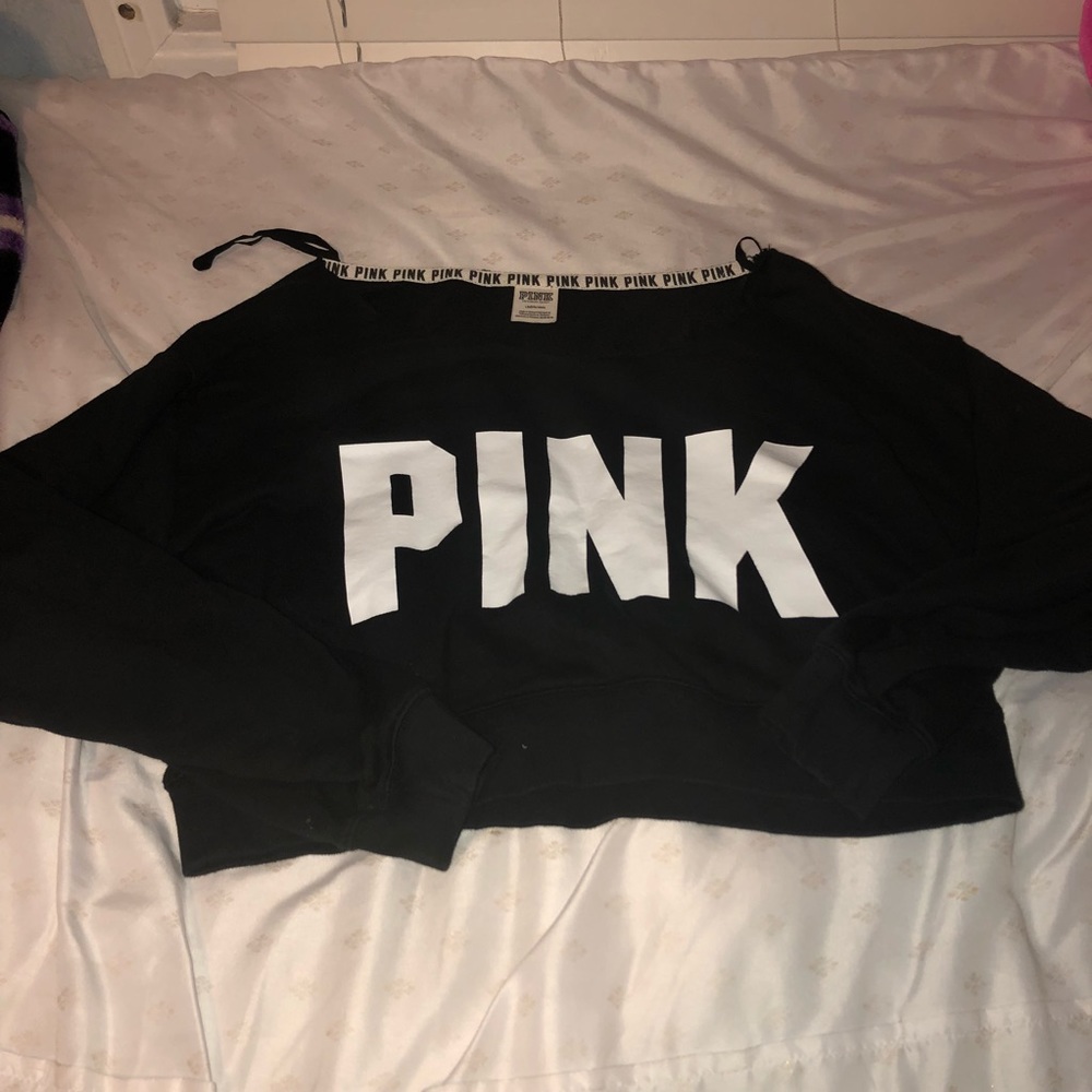 PINK By Victoria Secret’s Black Crop Sweater